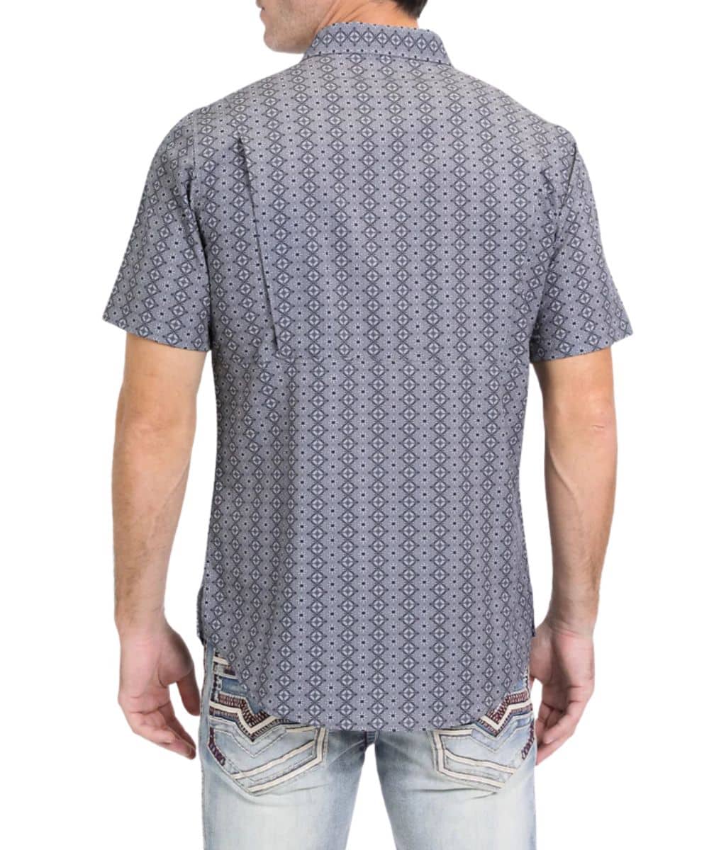 Platini Men's Gray Performance Button Down Shirt - Image 2