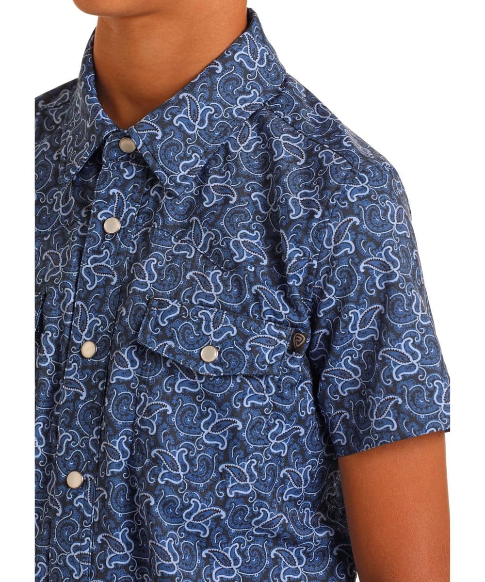 Rock & Roll Cowboy Boys' Tek Western Snap Shirt - Image 3