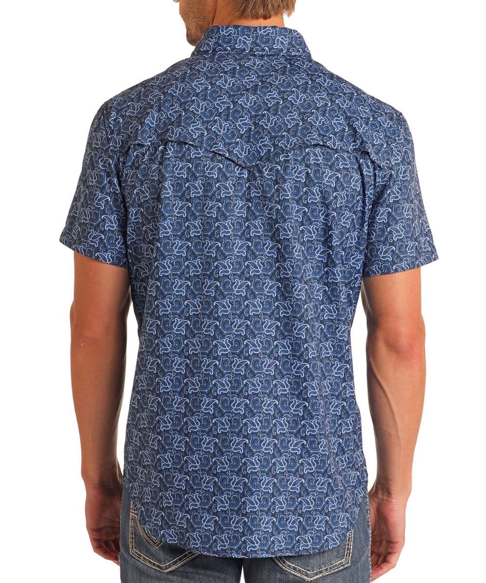 Rock & Roll Cowboy Men's Tek Western Snap Shirt - Image 2
