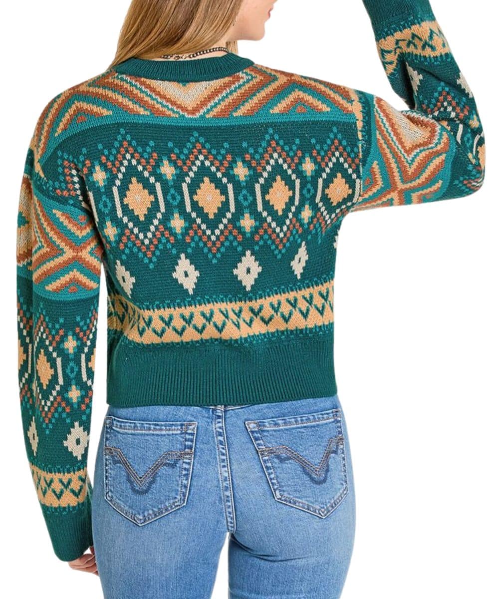 Rock & Roll Cowgirl Women's Aztec Sweater - Image 4
