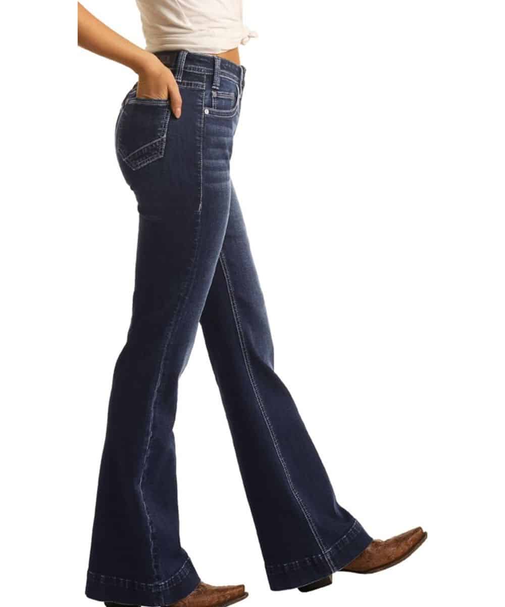 Rock & Roll Cowgirl Women's High Rise Trouser Jean - Image 3