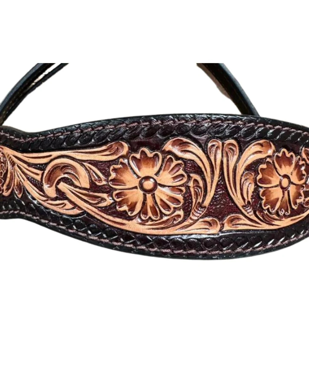 Rodeo Drive Floral Browband Headstall - Image 2