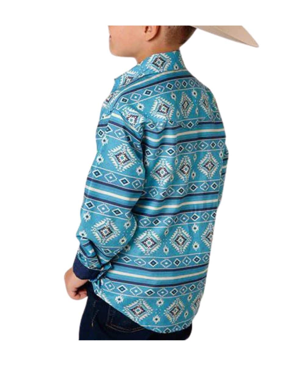 Roper Boys' Aztec Snap Shirt - Image 2