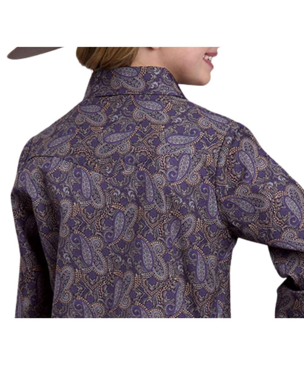 Roper Girls' Paisley Button Down Shirt - Image 2