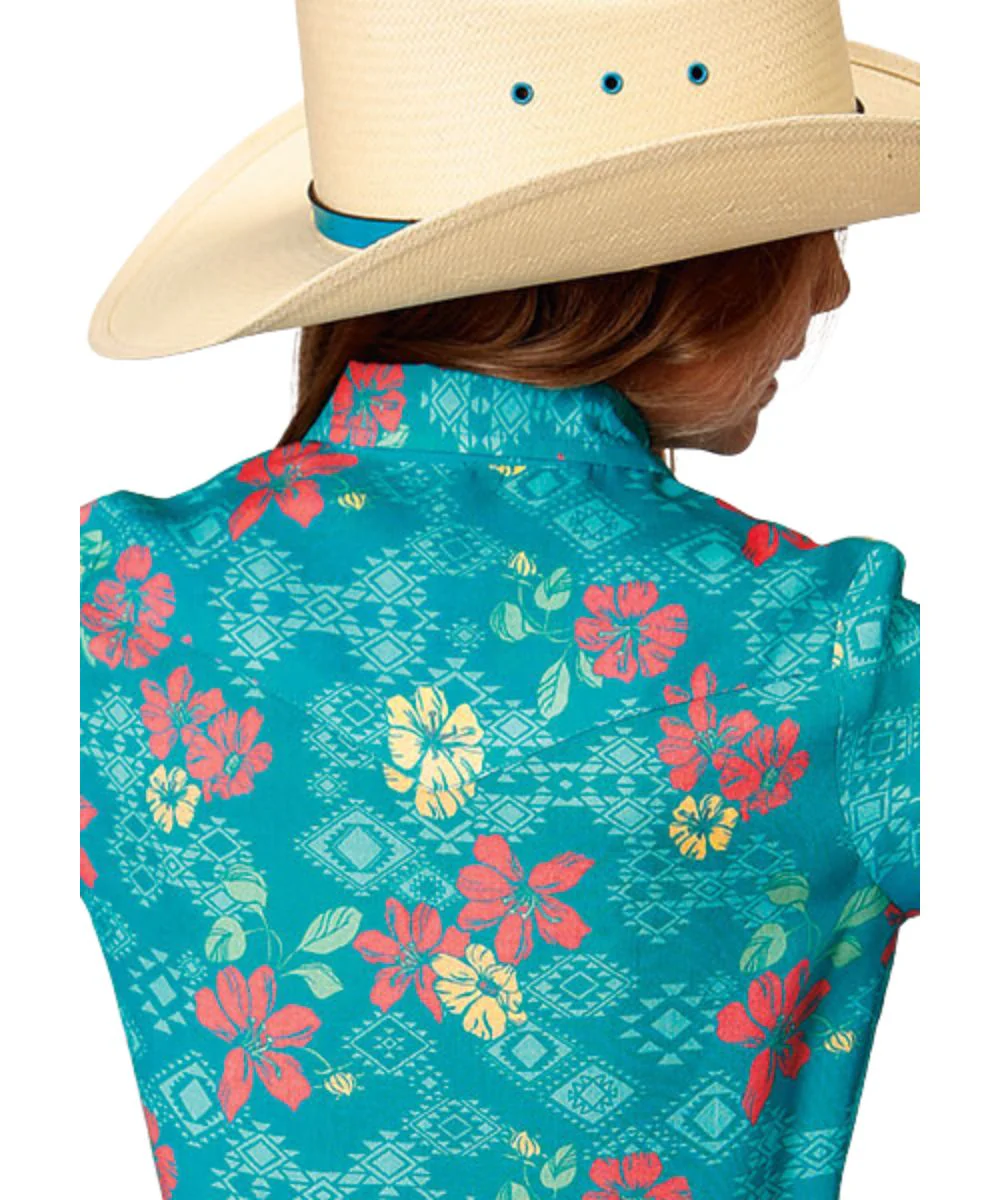 Roper Girls' Tropical Aztec Snap Shirt - Image 2