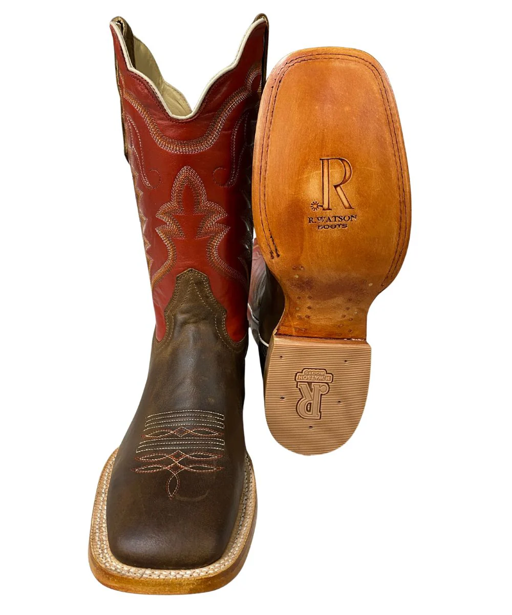R. Watson Men's Cowhide Wide Square Toe Boot - Image 4