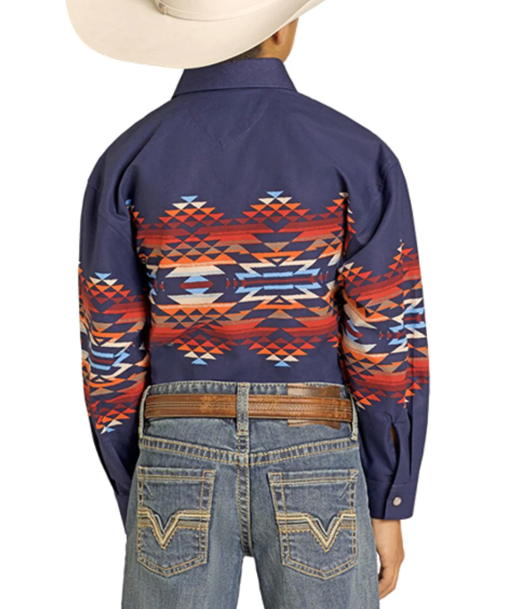 Panhandle Slim Boys' Aztec Border Snap Shirt - Image 2