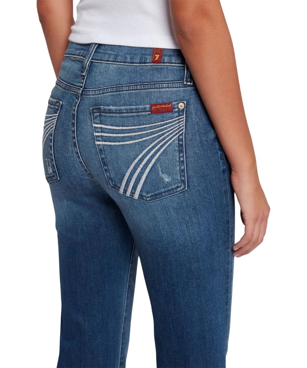 7 For All Mankind Women's Lake Blue Dojo Trouser Jean - Image 3