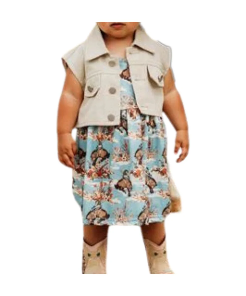 Shea Baby Little Girls' Bucking Bloom Vest & Dress Set - Image 3