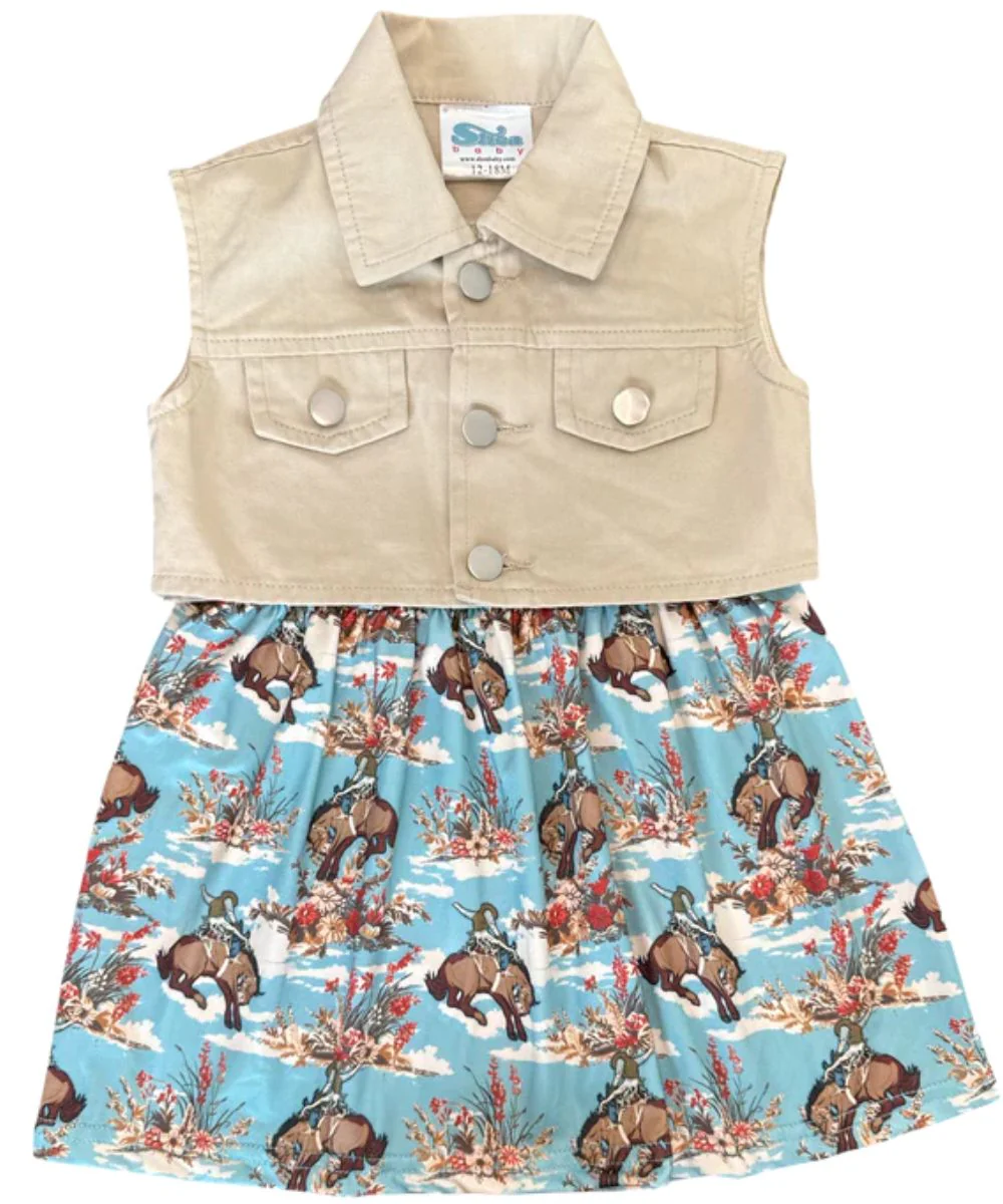 Shea Baby Little Girls' Bucking Bloom Vest & Dress Set - Image 4