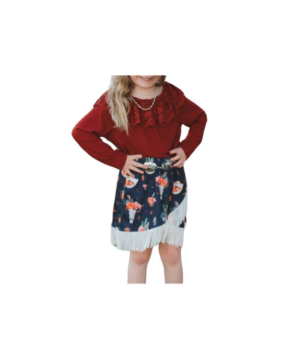 Shea Baby Toddler Girls' Lace Neck Top - Image 3