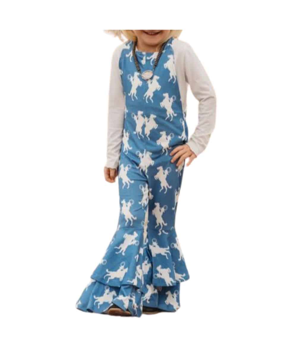 Shea Baby Little Girls' Rearing Horse Overalls - Image 3