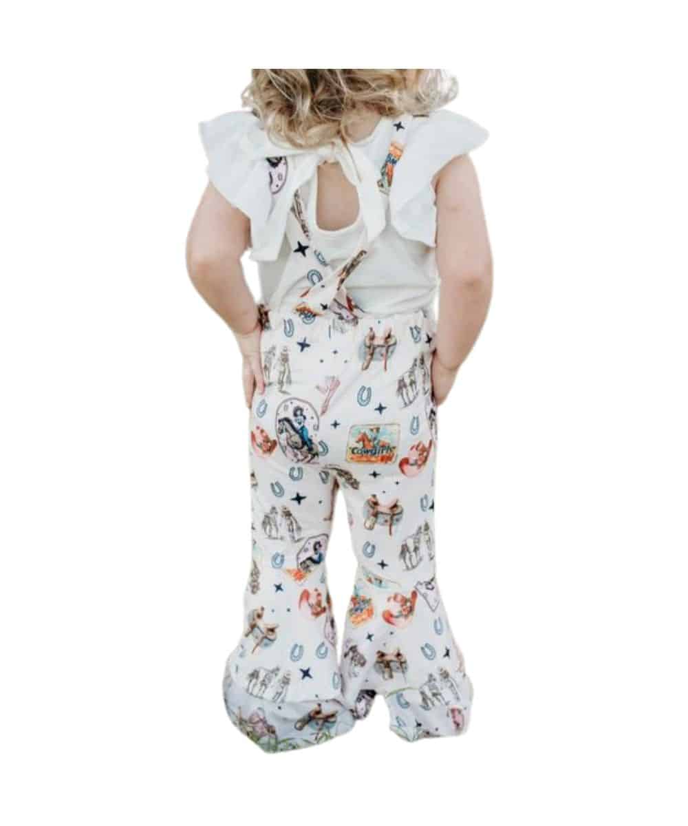Shea Baby Little Girls' Vintage Cowgirl Overalls - Image 2