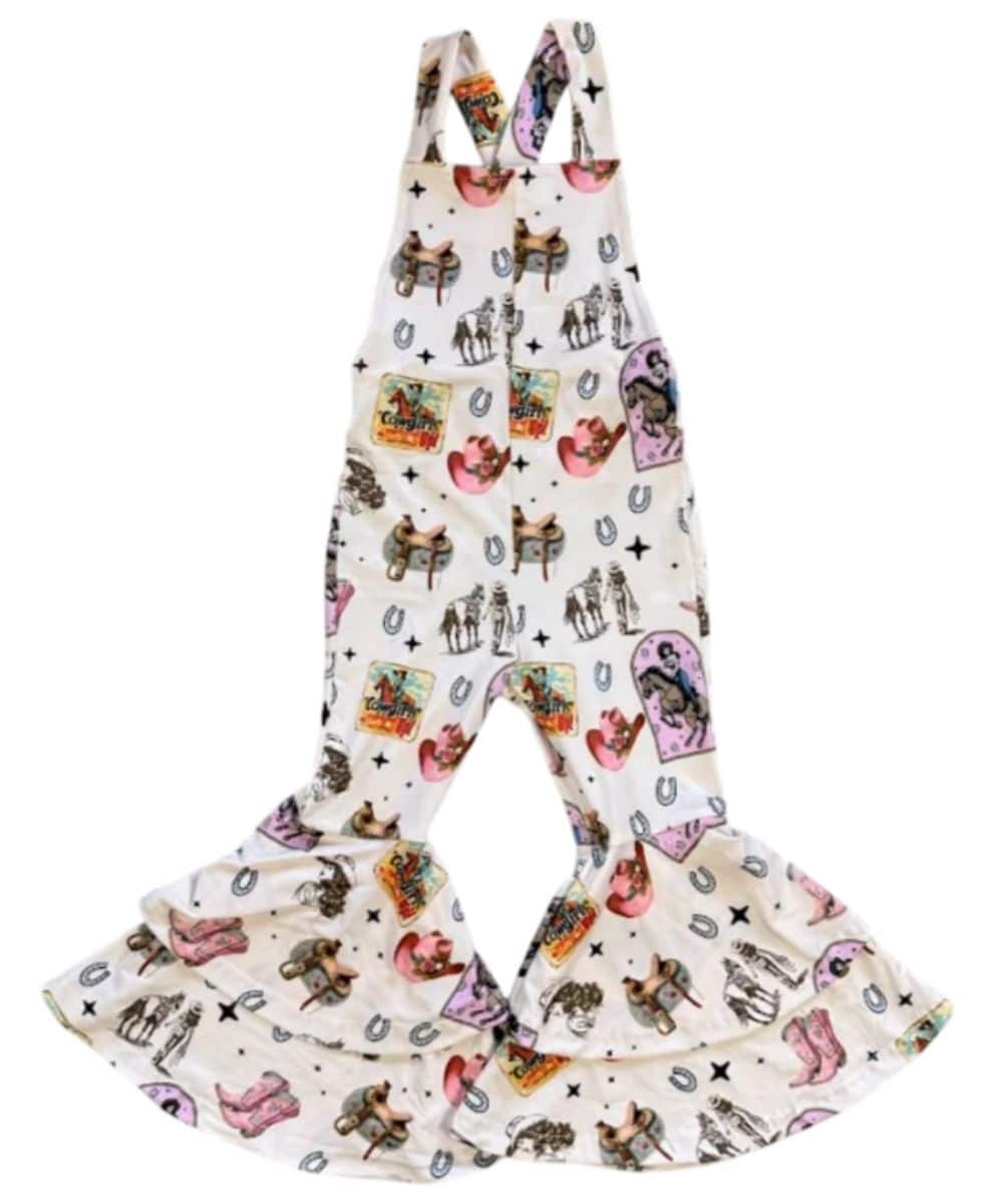 Shea Baby Little Girls' Vintage Cowgirl Overalls - Image 3
