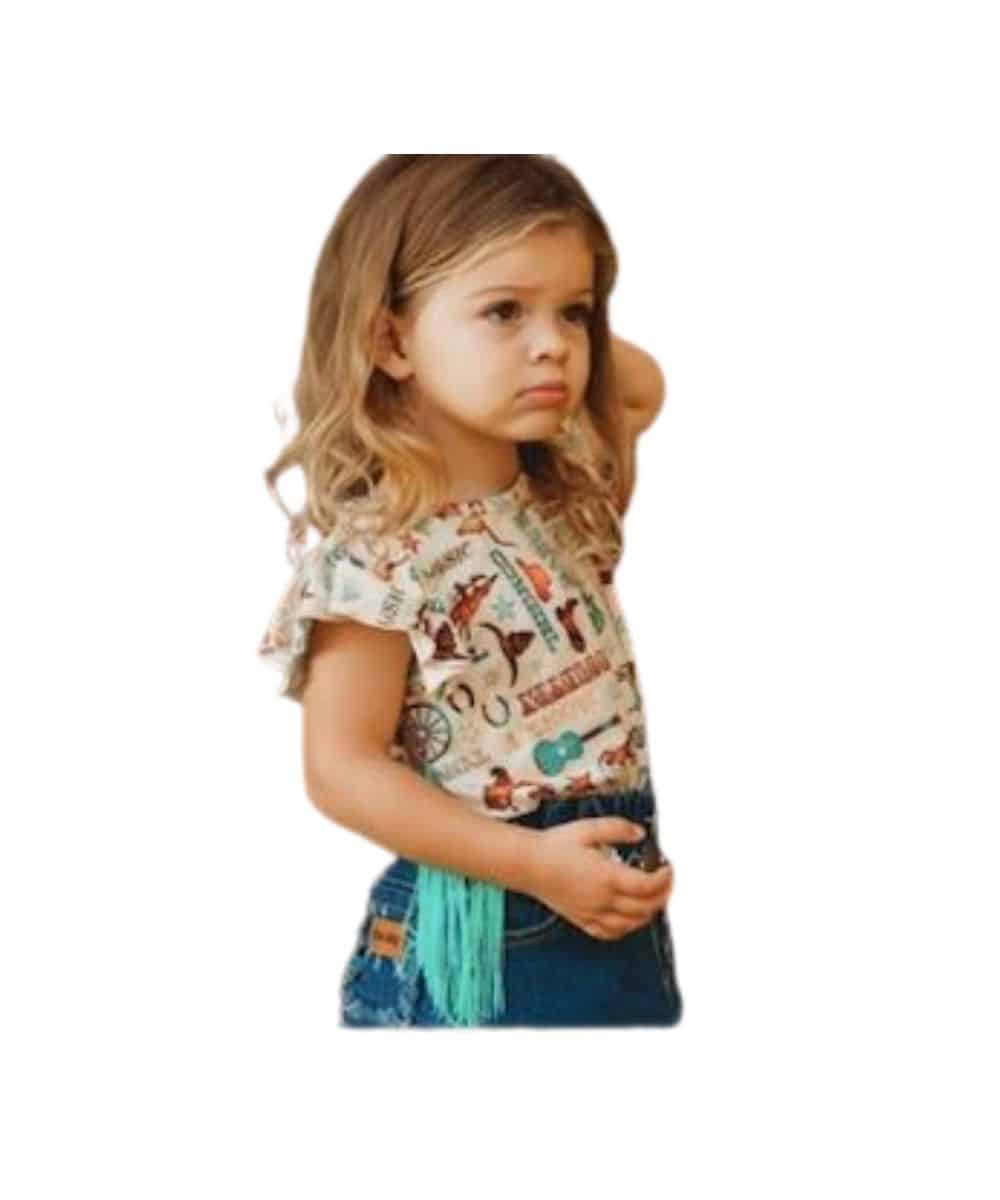 Shea Baby Toddler Girls' Country Music Fringe Shirt - Image 2