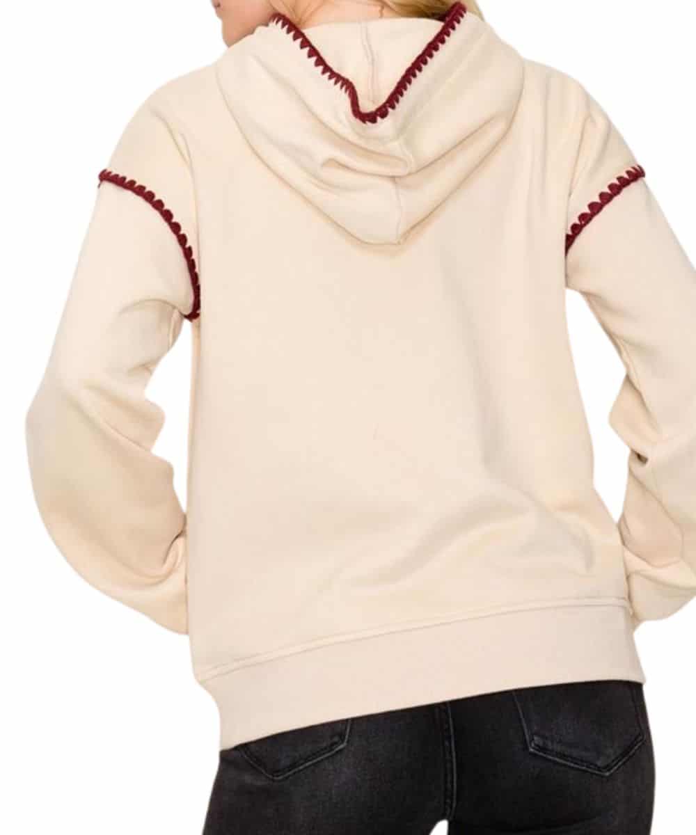 Staccato Women's Blanket Stitched Hoodie - Image 2