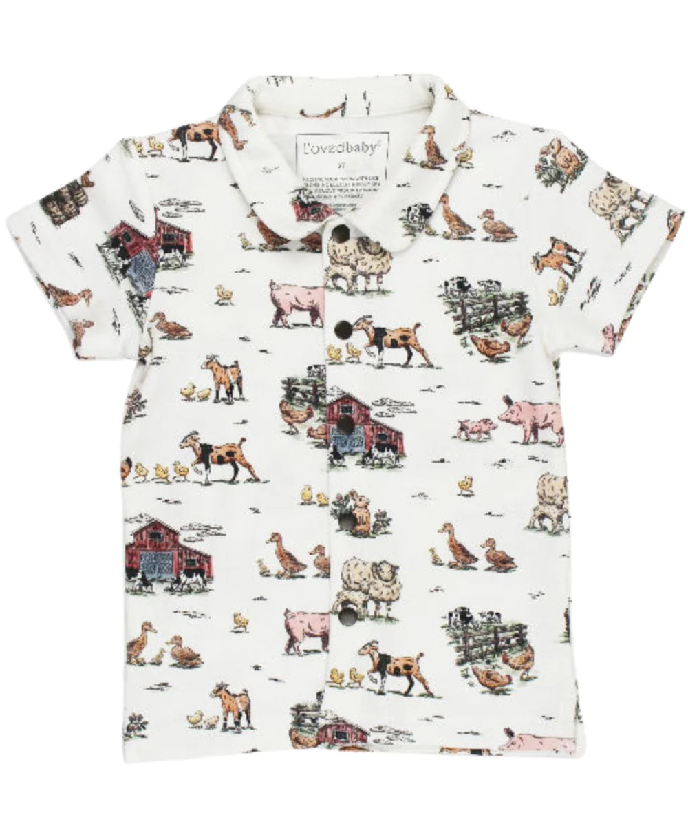 L'oved Baby Toddler Boys' Farm Friends Snap Shirt - Image 2