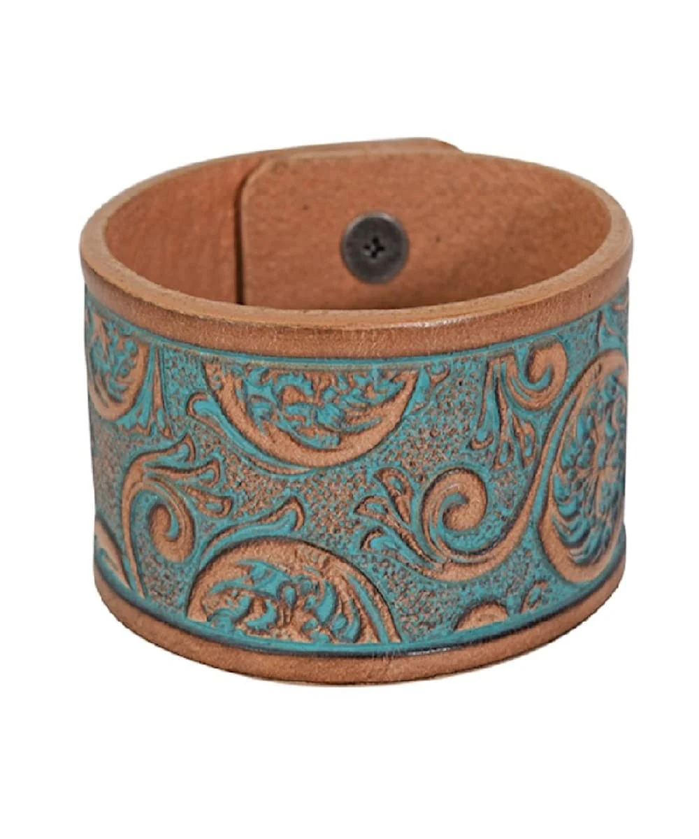 Trenditions Women's Justin Tooled Leather Cuff