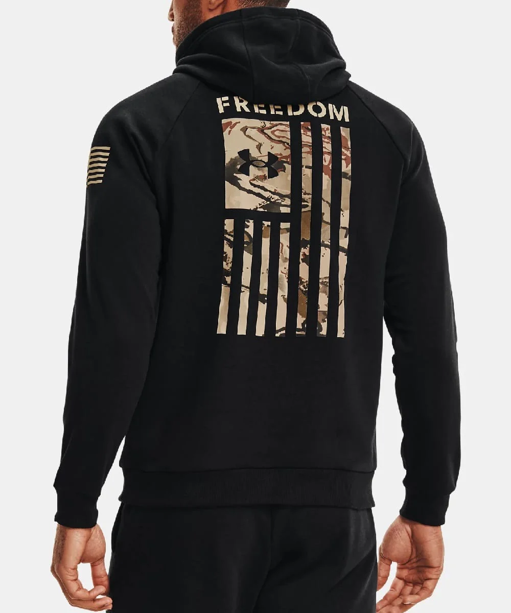 Under Armour Men's Black Freedom Flag Hoodie - Image 2
