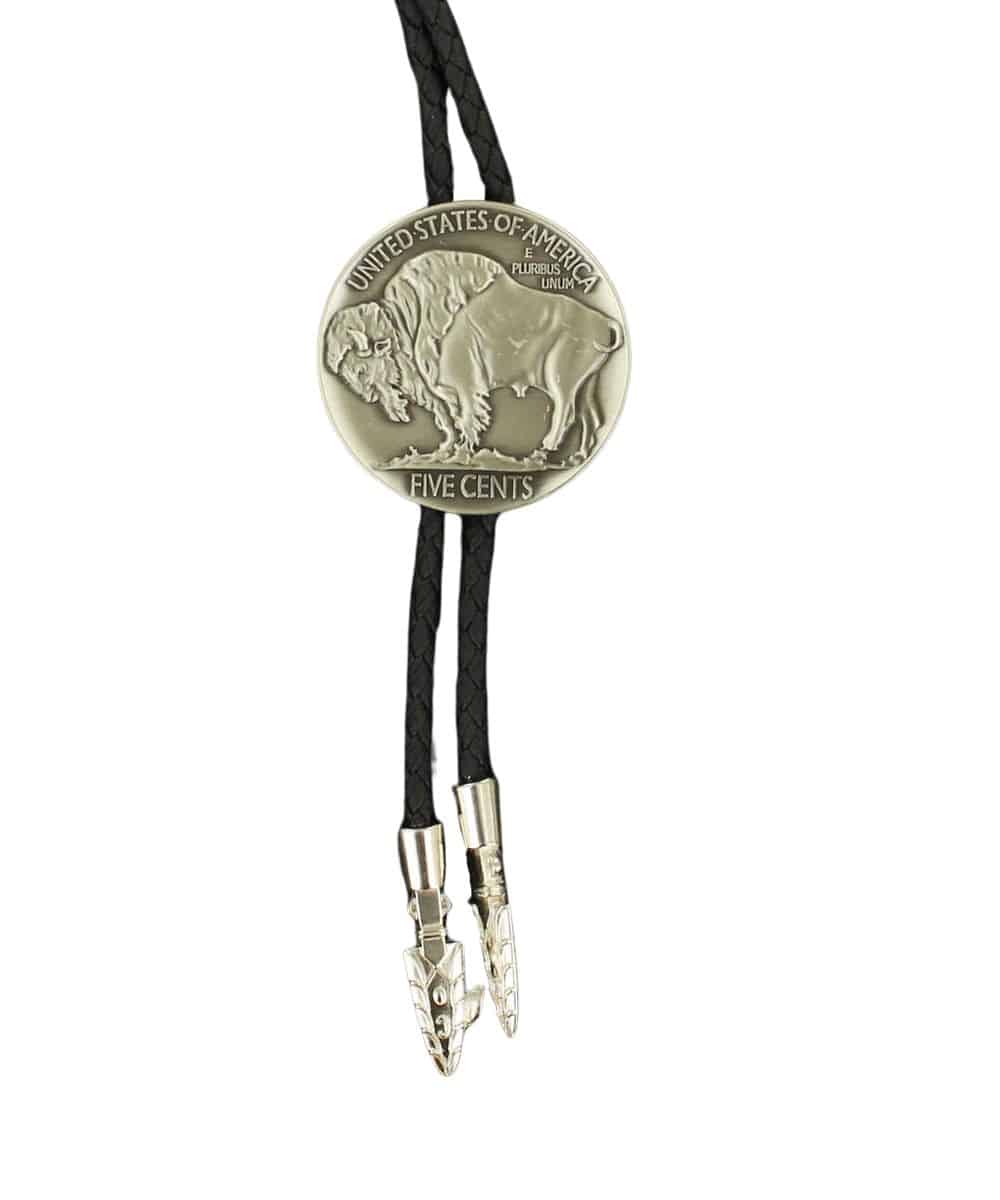 M&F Western Double S Buffalo Nickel Bolo Tie