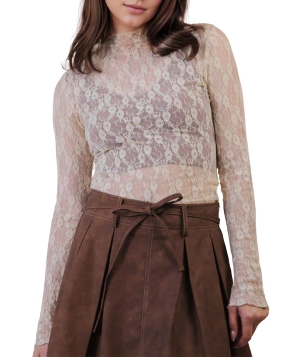 Very J Women's Sheer Lace Top - Image 2