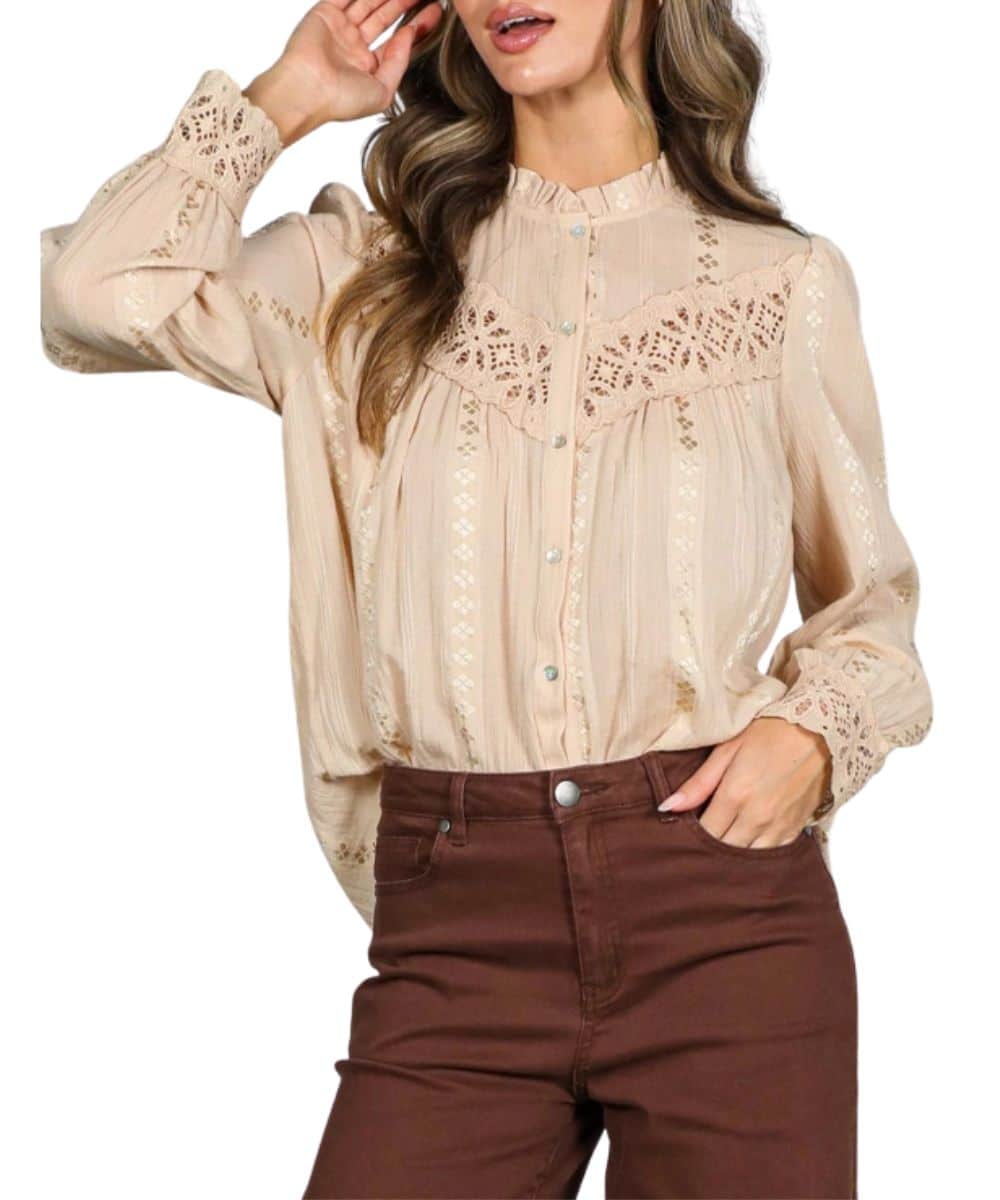 Vine & Love Women's Jacquard Blouse - Image 2