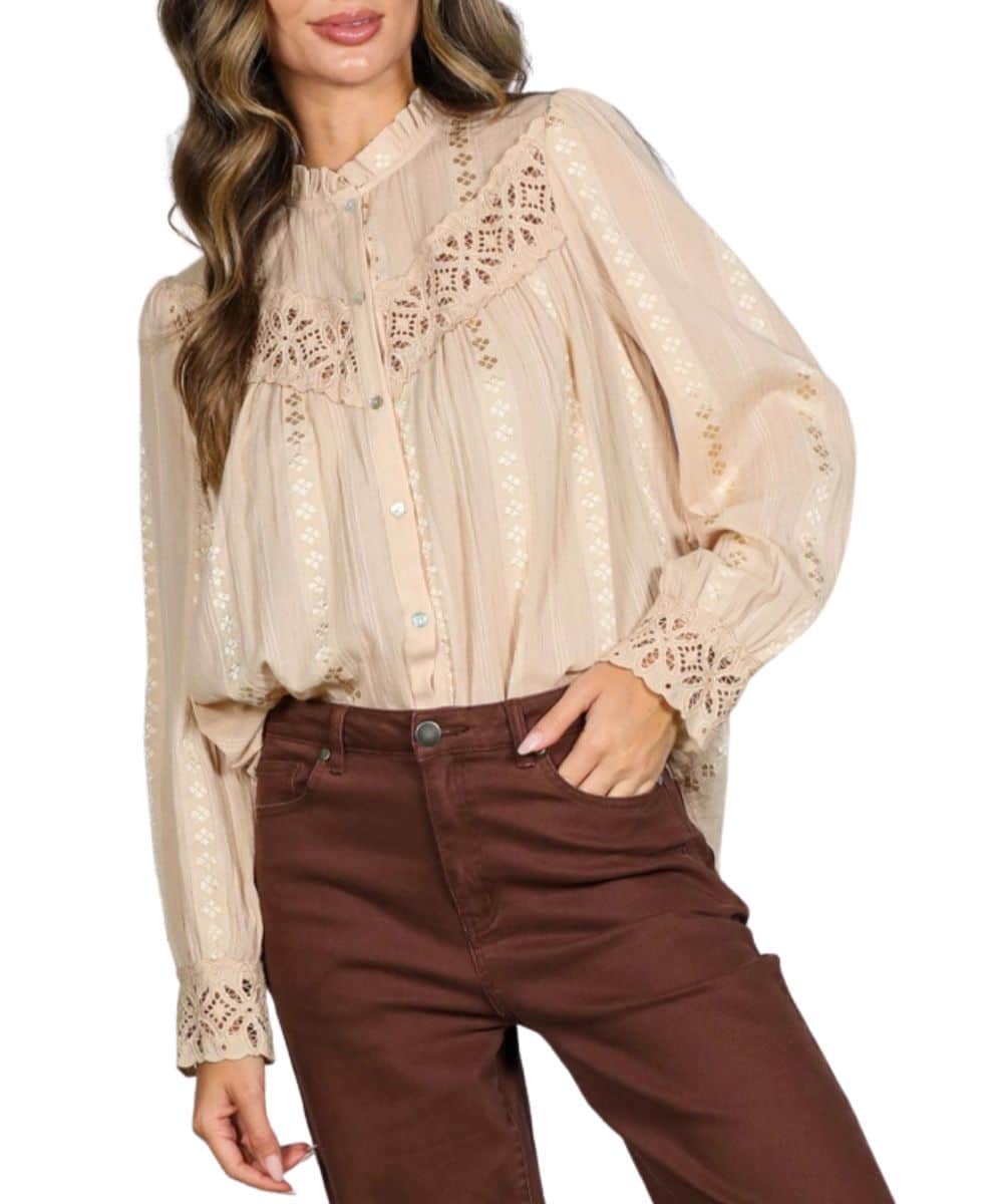 Vine & Love Women's Jacquard Blouse - Image 3