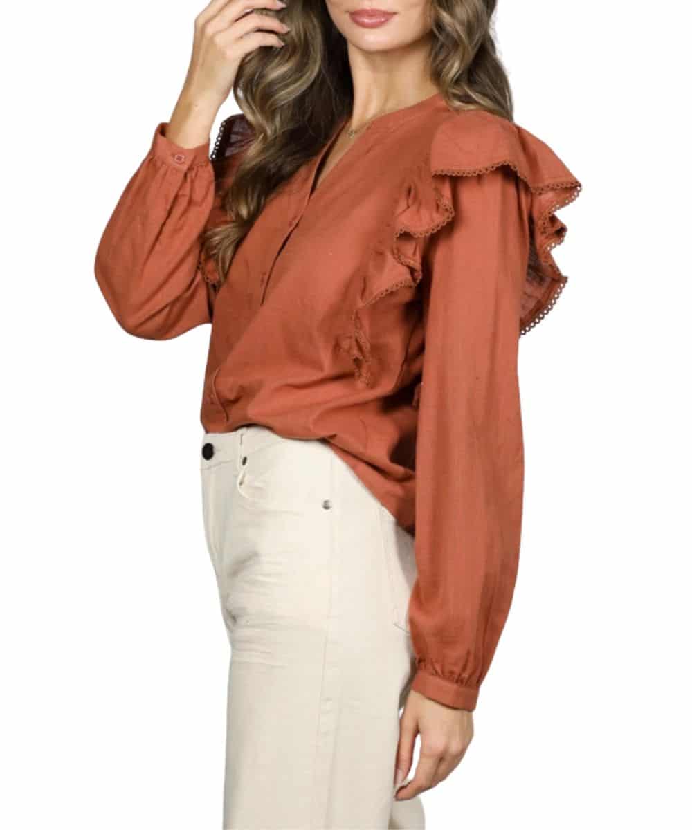 Vine & Love Women's Ruffle Blouse - Image 2