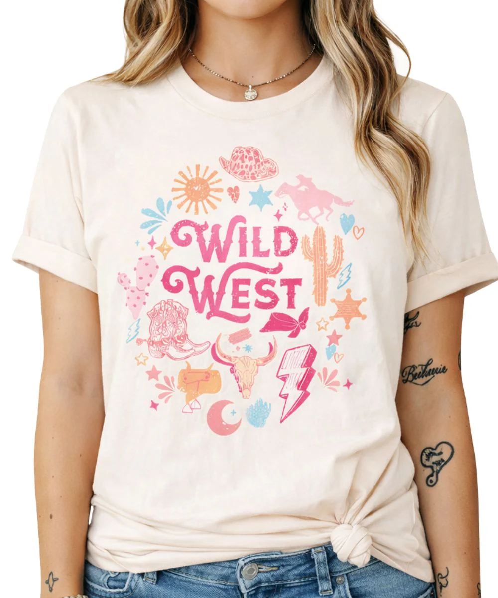 LaLaSista Women's Wild West Western Tee - Image 2