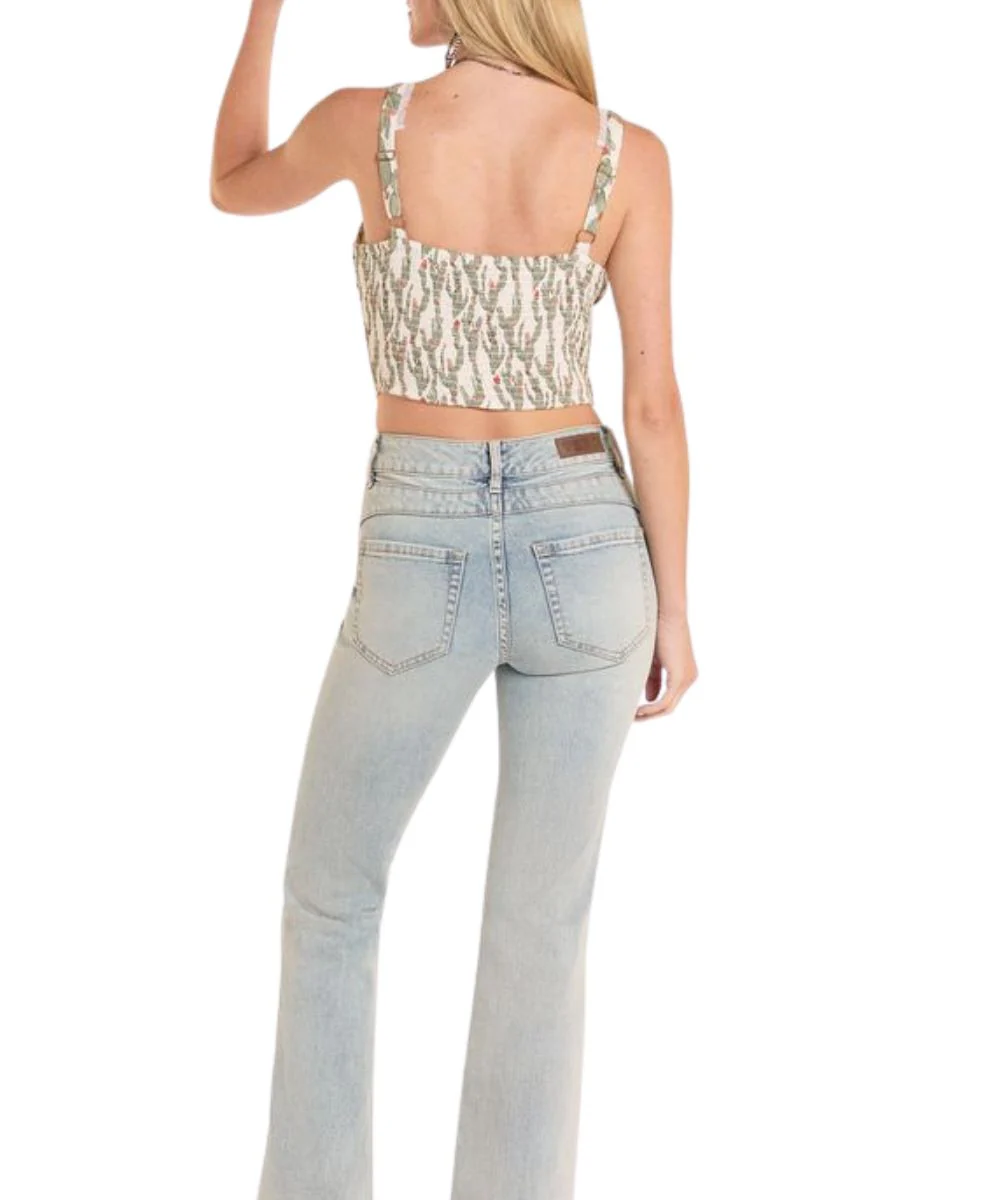 Rock & Roll Cowgirl Women's Cacti Corset Tank Top - Image 2