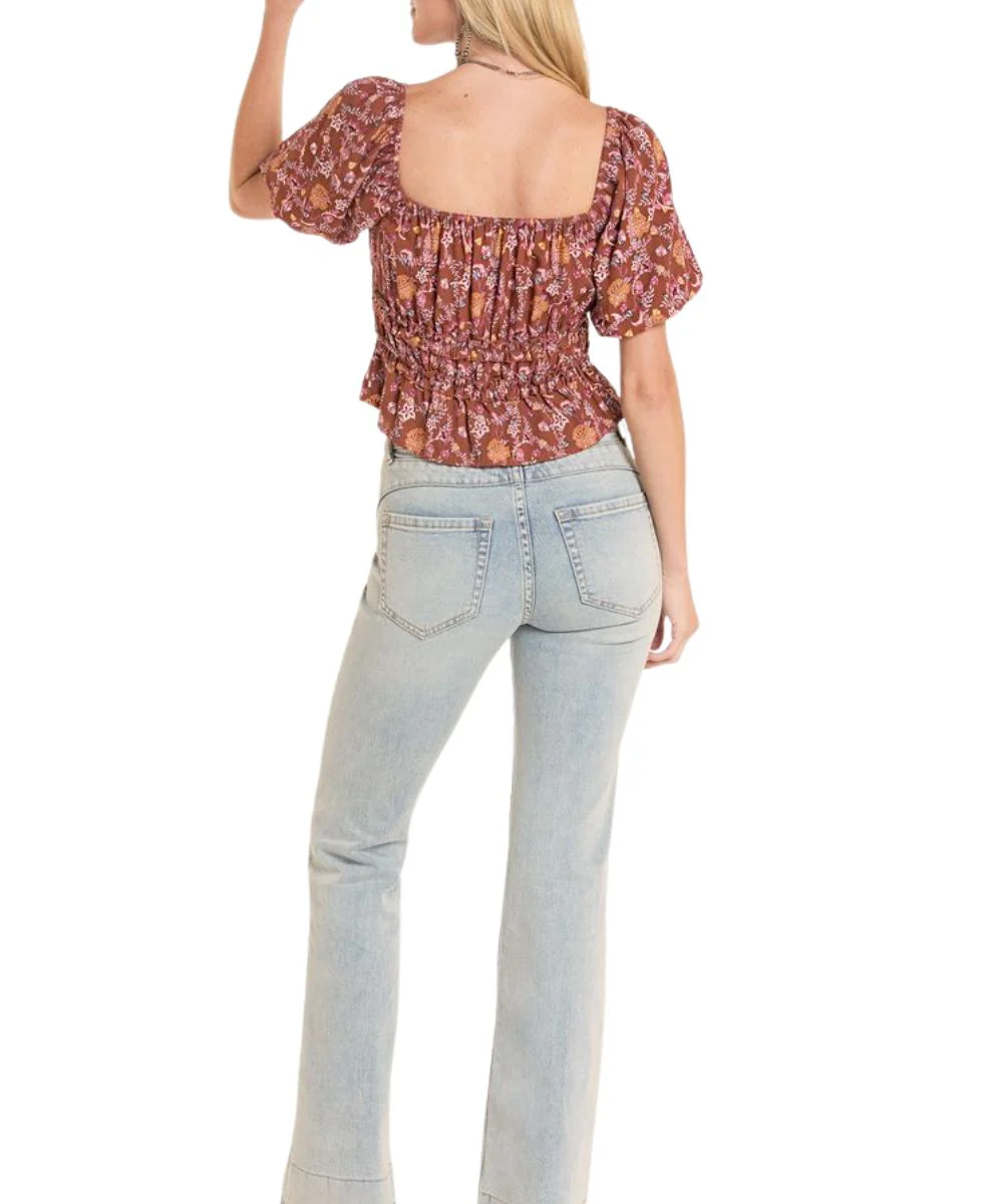 Rock & Roll Cowgirl Women's Floral Blouse - Image 2