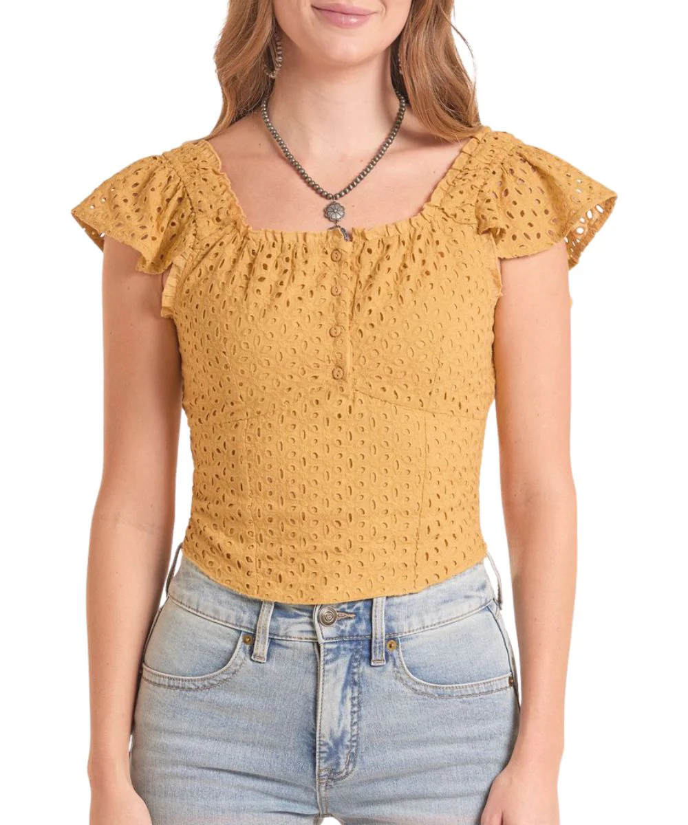 Rock & Roll Cowgirl Women's Eyelet Blouse - Image 3