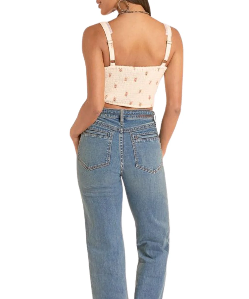 Rock & Roll Cowgirl Women's Floral Corset Tank Top - Image 2