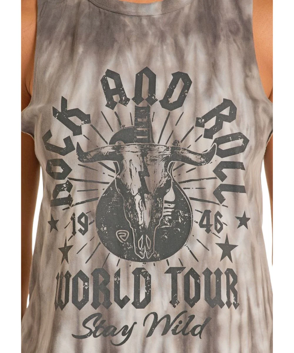Rock & Roll Cowgirl Women's Tie-Dye Tank Top - Image 3
