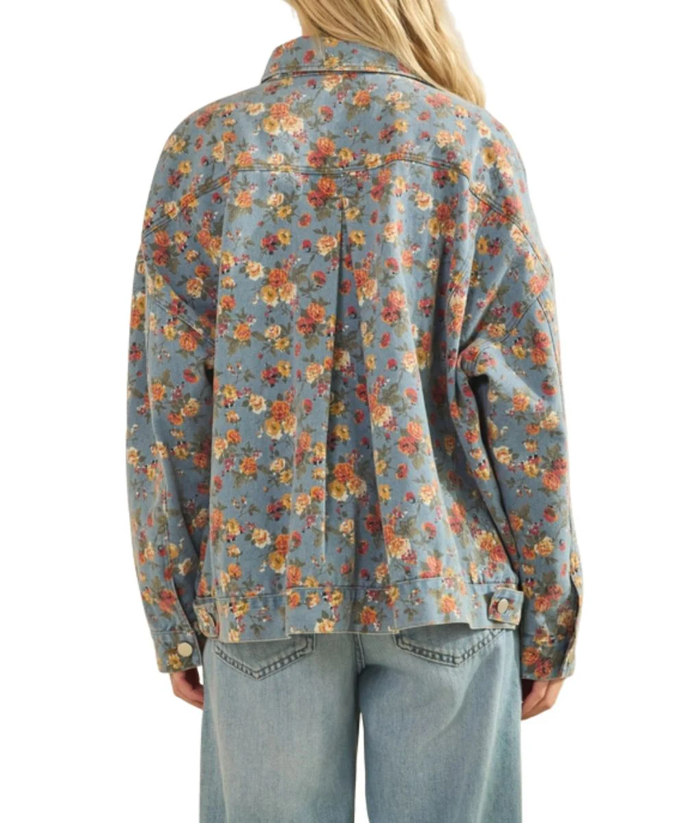 Sewn And Seen Women's Floral Denim Jacket - Image 2