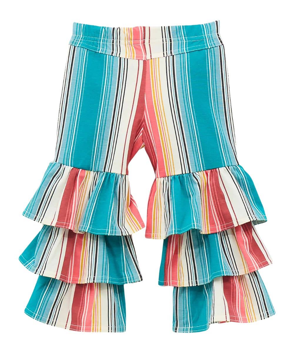 Wrangler Little Girls' Stripe Tiered Flare Jean - Image 2