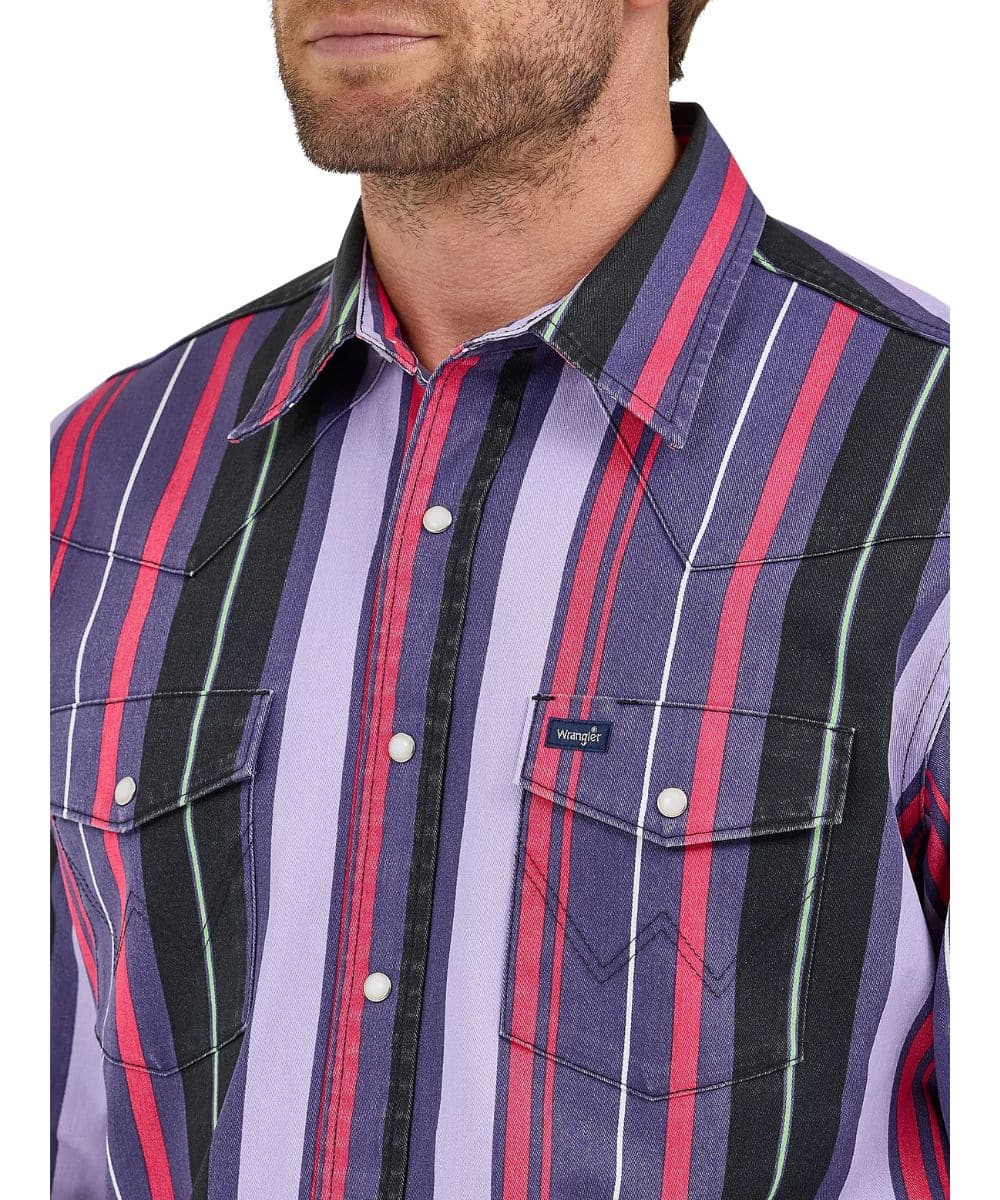 Wrangler Men's Brushpopper Western Snap Work Shirt - Image 3