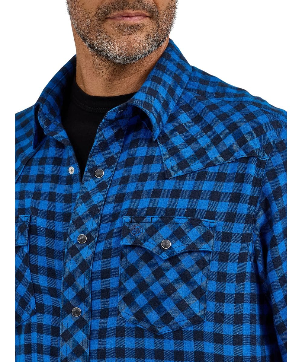 Wrangler Men's Flannel Western Snap Shirt - Image 3