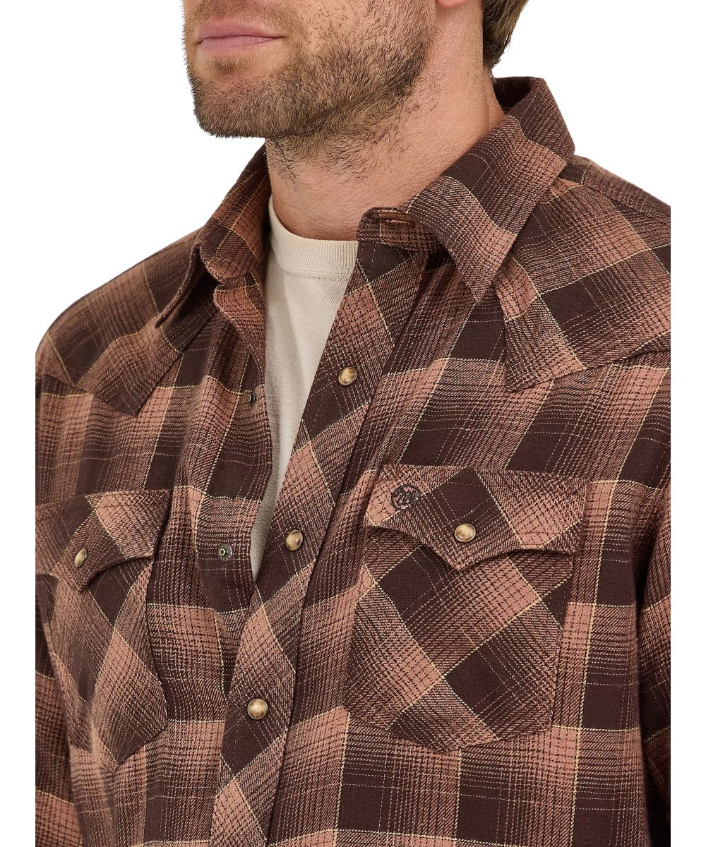 Wrangler Men's Flannel Western Snap Shirt - Image 3