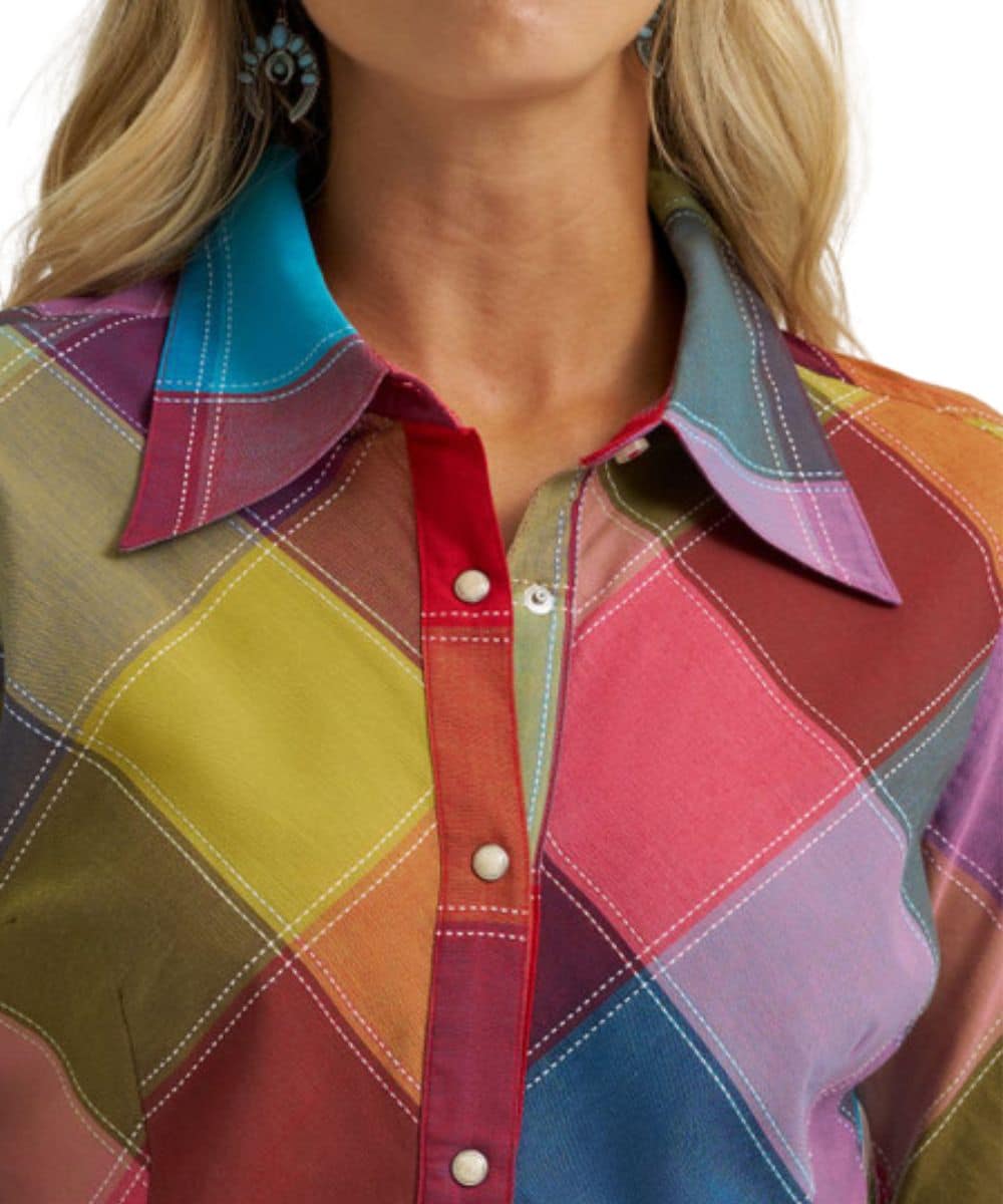 Wrangler Women's Lainey Wilson Harlequin Snap Shirt - Image 3